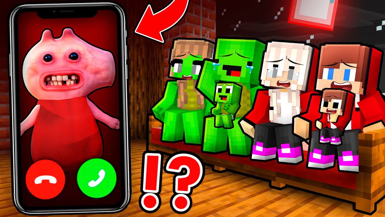 Why HORROR PEPPA PIG Called JJ and Mikey Family at Night in Minecraft! - Maizen