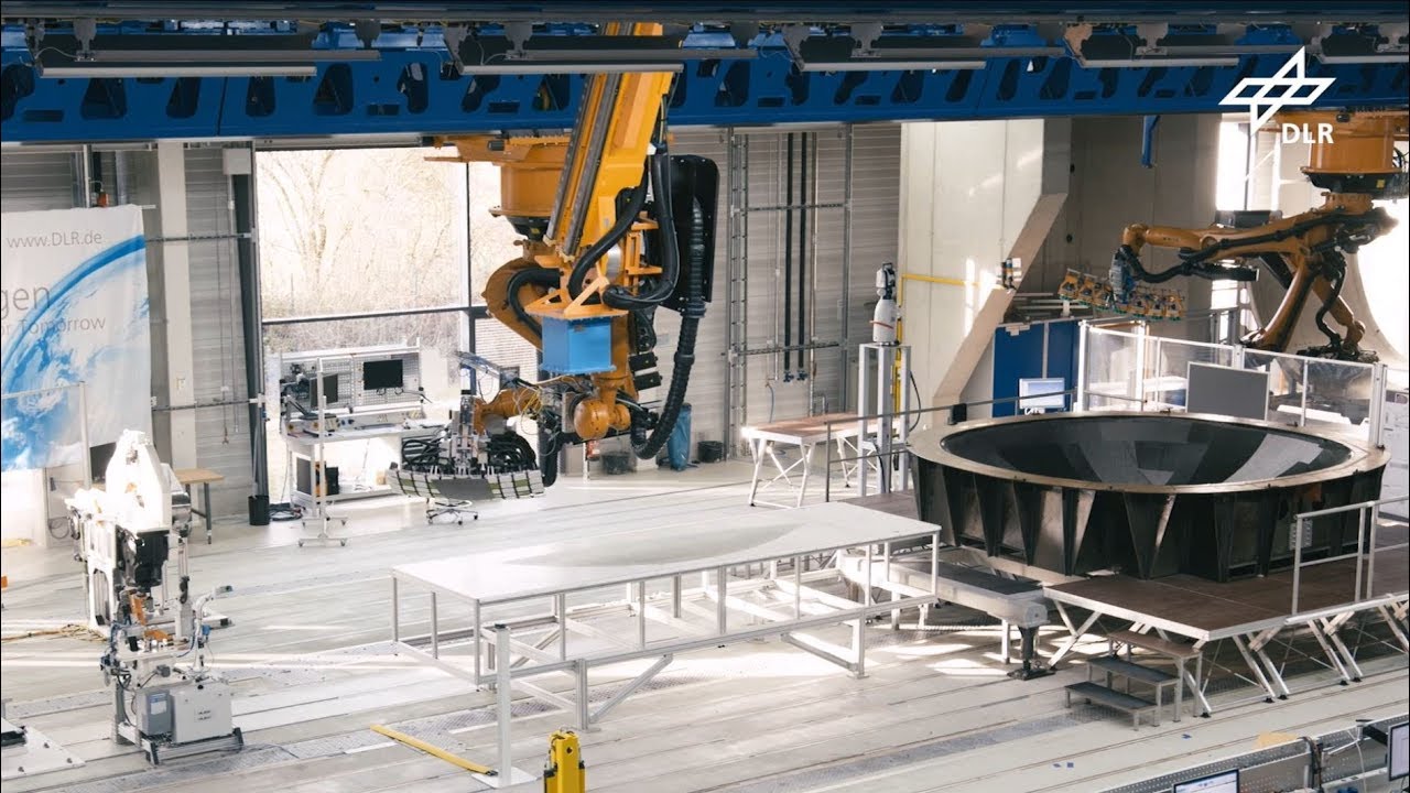 Highly automated manufacturing process for large aircraft structures in dry CFRP design