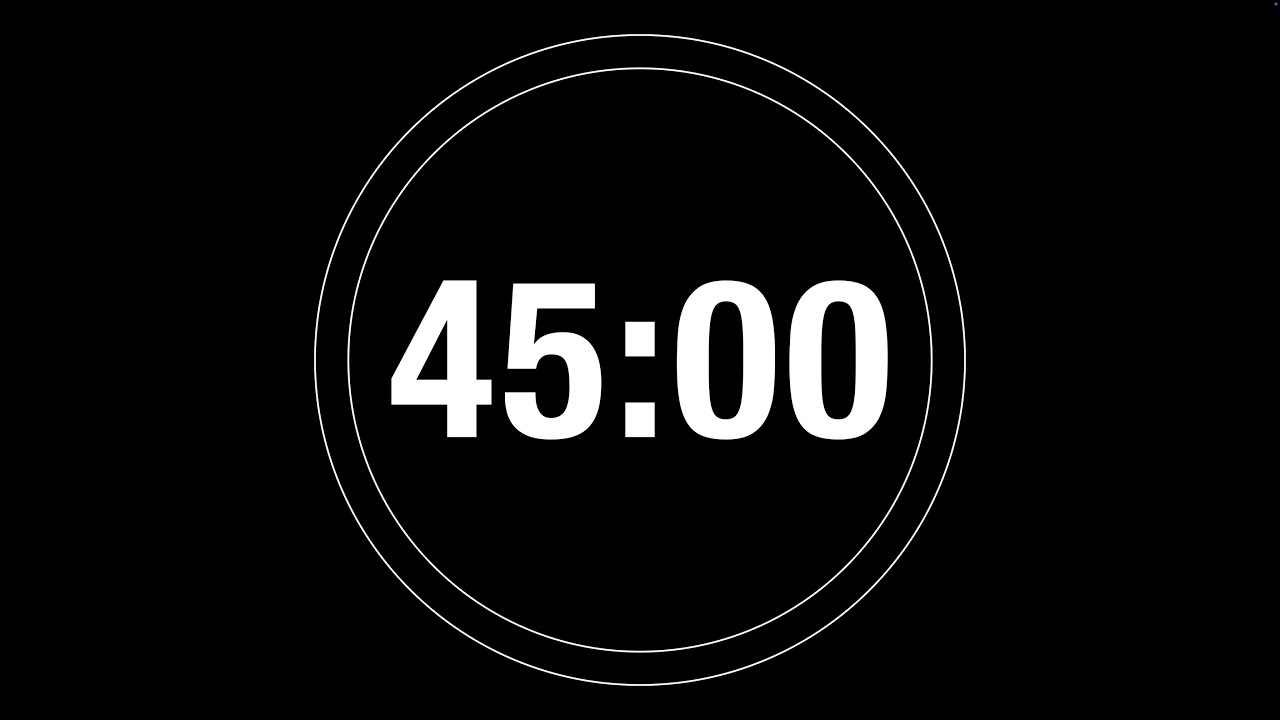 45 Minute Timer - 2700 Second Timer Countdown with progress ring (4K)