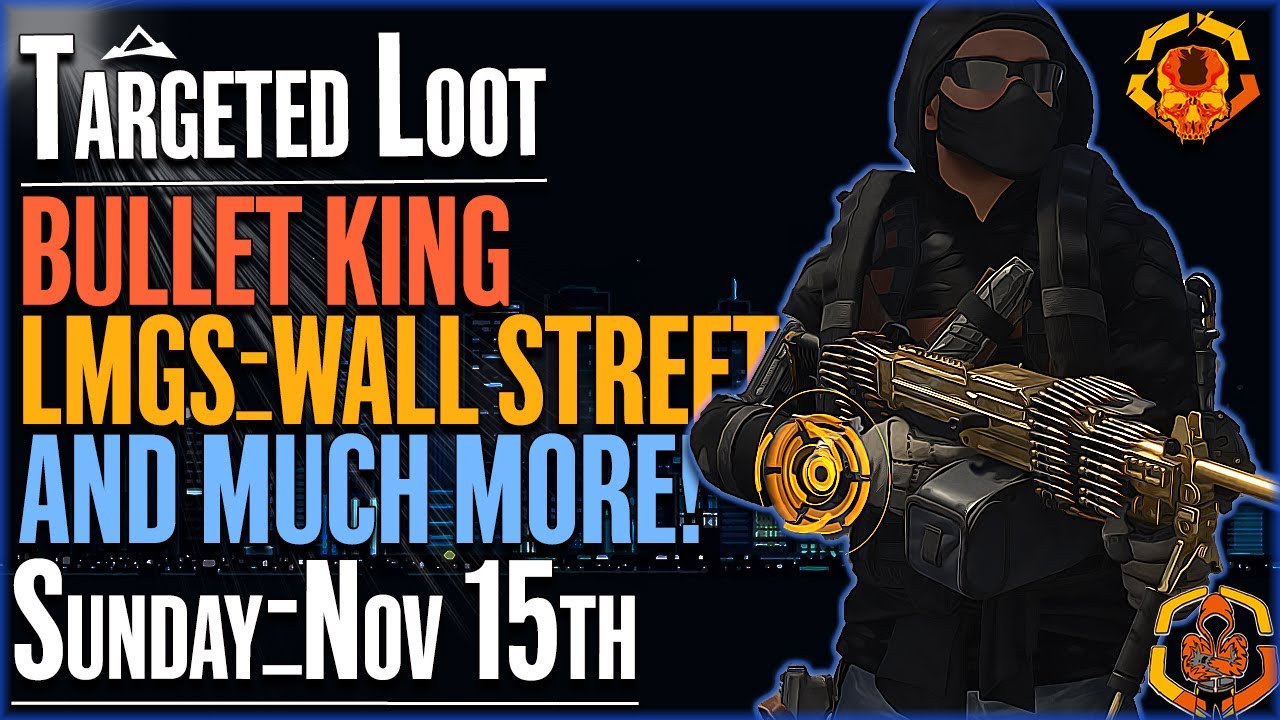 The DIVISION 2 | Targeted Loot Today | NOVEMBER 15 | *BULLET KING* | Farming Guide