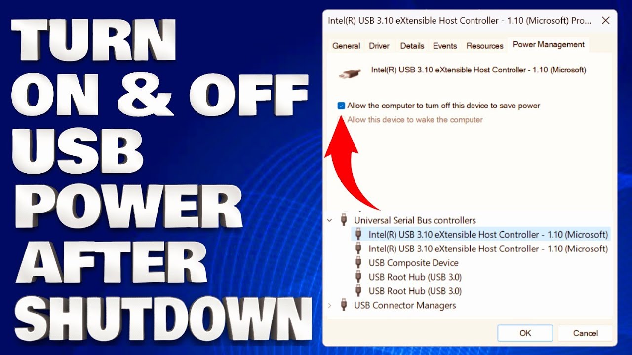 How To Turn ON and OFF USB Power When Computer Is Off in Windows 11