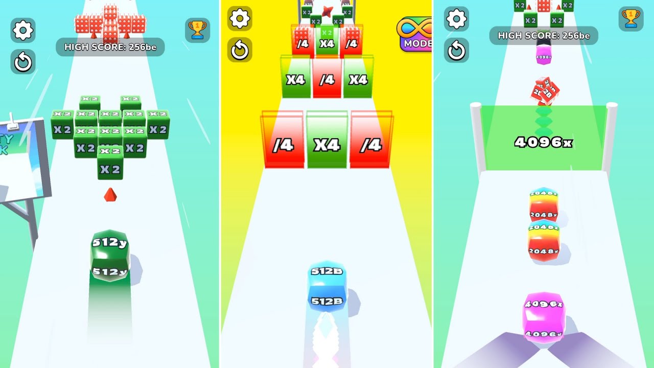 🔥Jelly Run 2048 – Normal Mode vs Infinity Mode Challenges | Max Score 8192E vs 32AA