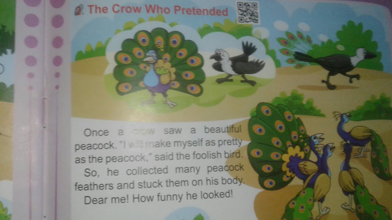 Learn how to read story THE CROW  WHO PRESENTED by UKG boy || Golden book of nursery rhymes 😁