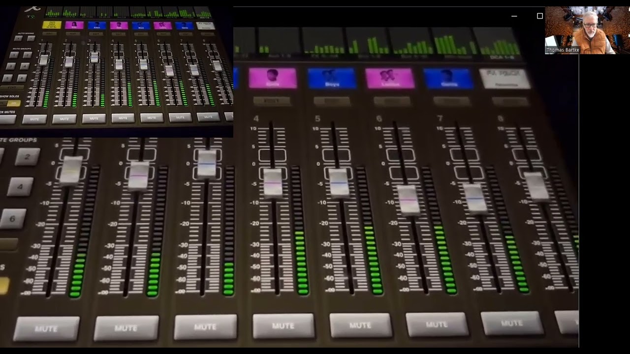 Behringer X32, iPad mixing and automation via Qlab - live commentary