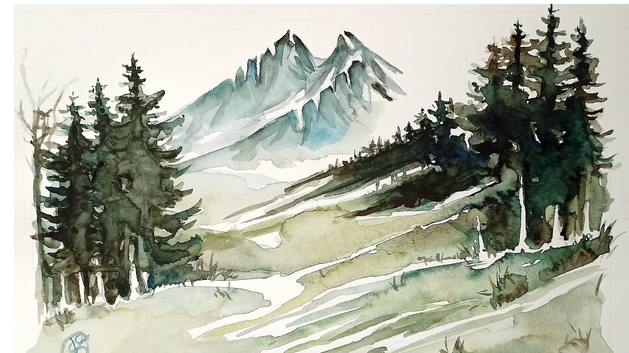 Come Dipingo le montagne ad Acquerello | Tutorial Acquerello | Dipingere Facile