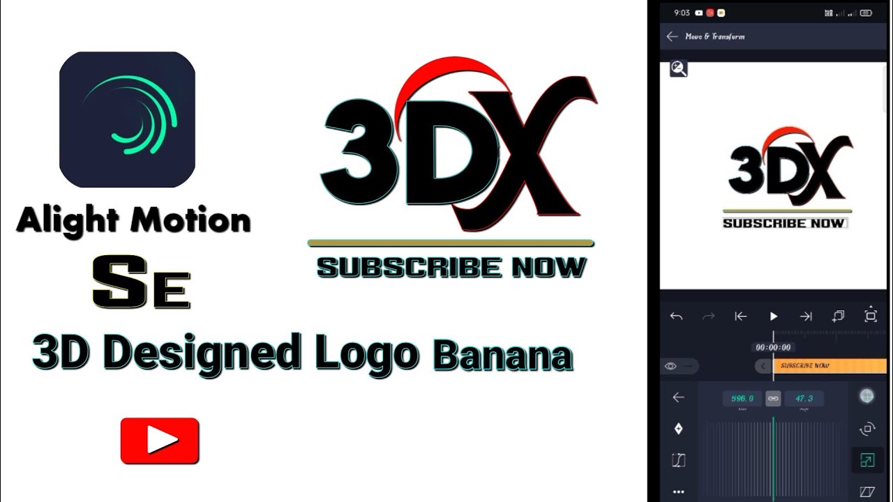 Alight Motion Se 3D Logo Banana #3dlogo #thambil #howto