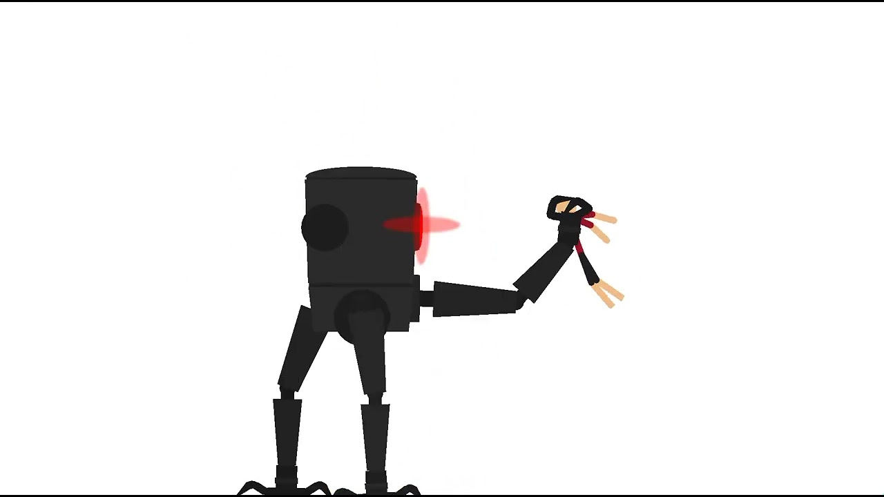 All omnidroid v.x.1 to v.x.5 killing a stick figure 
