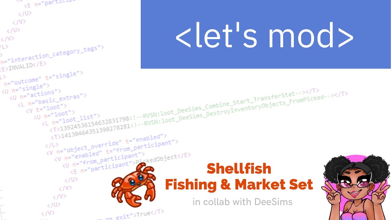 Let's Mod - Shellfish Fishing & Market Set - Collab with Dee Sims