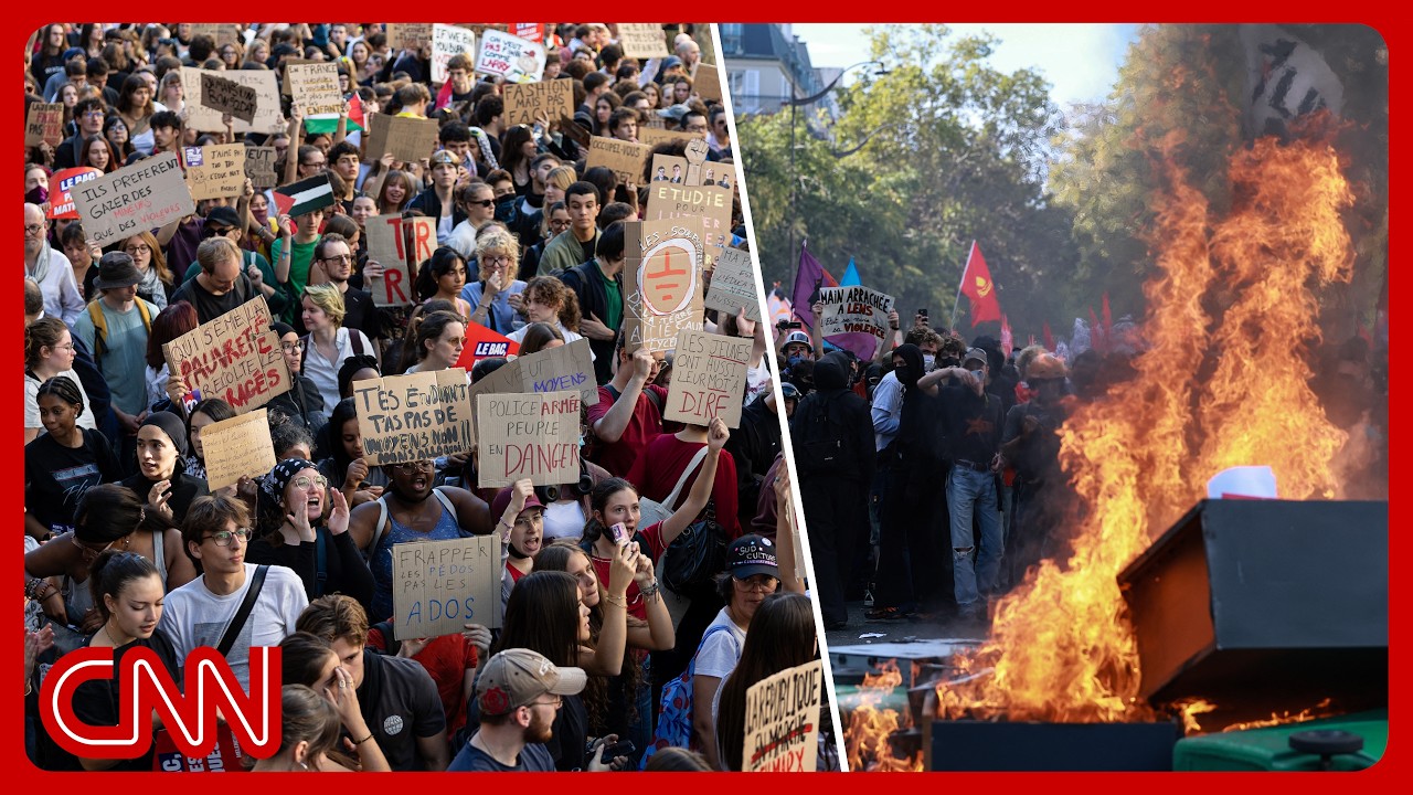 Hundreds of thousands flood French streets in student-led protests