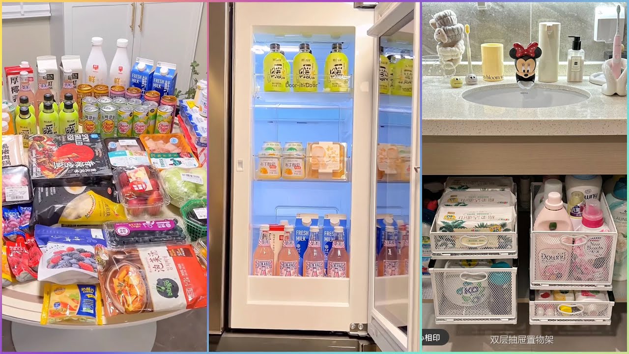 Groceries Shopping And Refrigerator Restocking🎀 | Random House Organizing✨