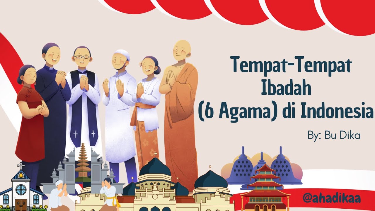Tempat-Tempat Ibadah (6 Agama) di Indonesia #kelas1sd #tempatibadah #agama #keberagamanindonesia