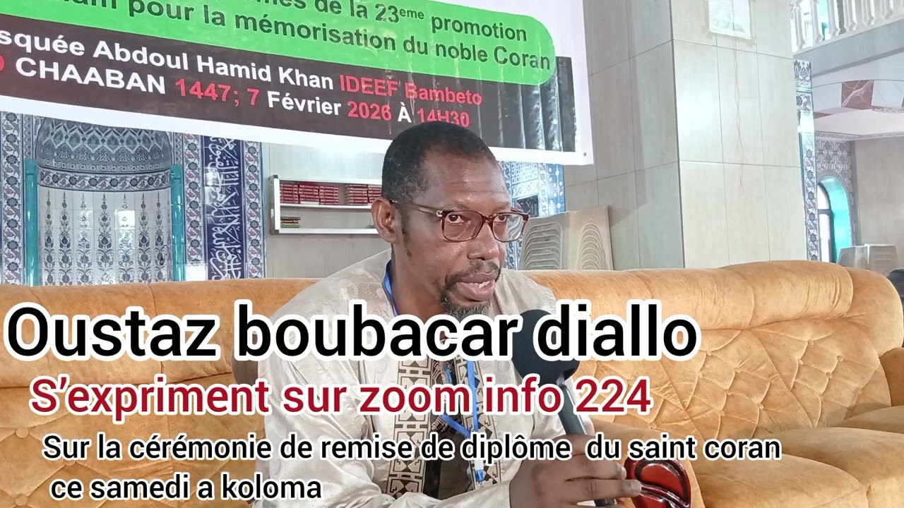 Oustaz boubacar diallo s’expriment sur zoom info 244 sur la cérémonie de remise de diplôme 