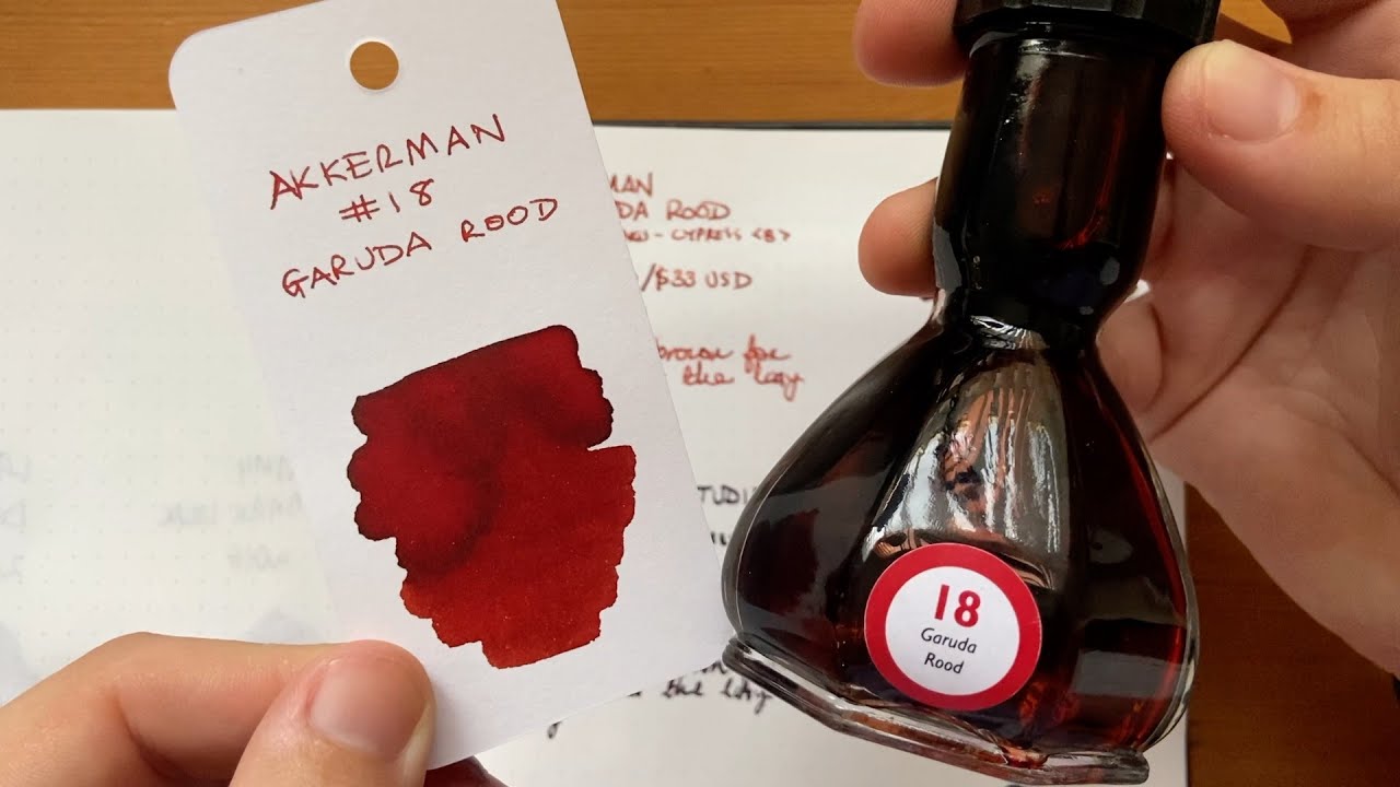 Inky Minutes: Akkerman #18 Garuda Rood fountain pen ink.