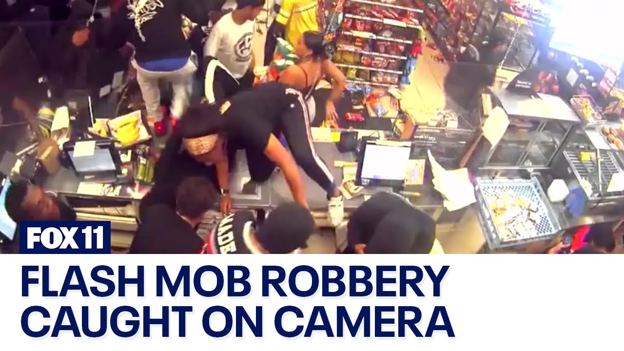 VIDEO: Flash mob vandalizes, loots 7-Eleven store following street takeover