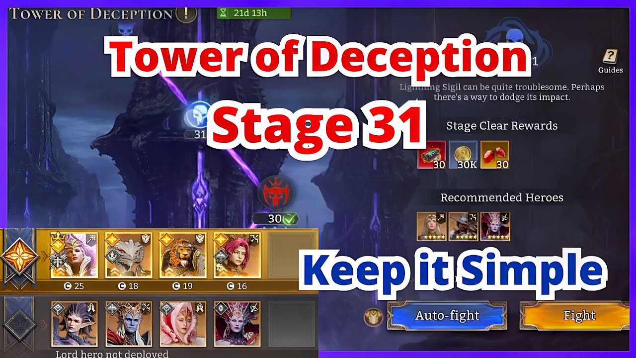 Watcher of Realms Tower of Deception Stage 31 | Keep it Simple | August 2025