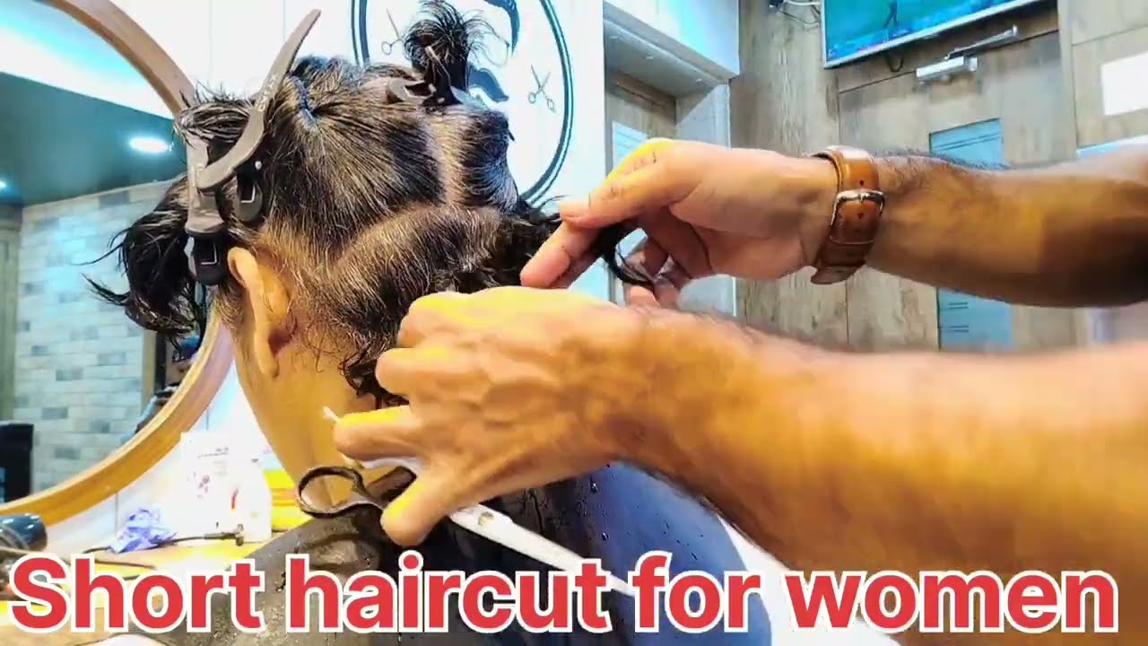 Old Woman Get Short Haircut | Done by Style Lovers #haircut #woman #shorts #hairstyle 💇💇💇💇 #video