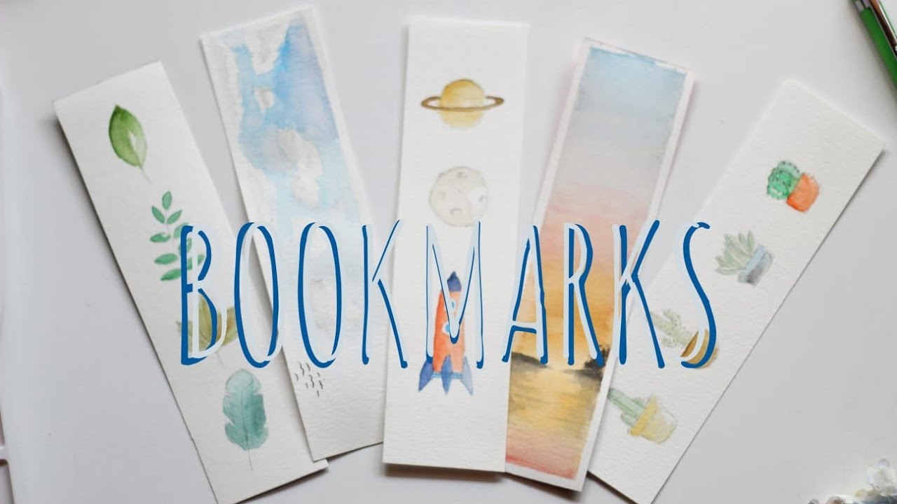 kolay suluboya kitap ayracı yapımı | easy watercolor bookmarks | DIY
