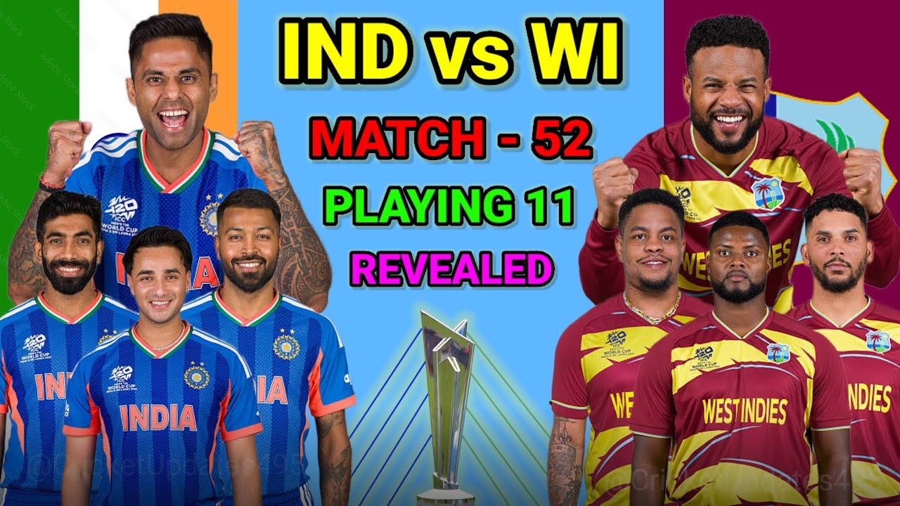 T20 World Cup 2026 Super 8 - West Indies vs India Playing 11 | WI vs IND Playing 11 | IND vs WI 2026