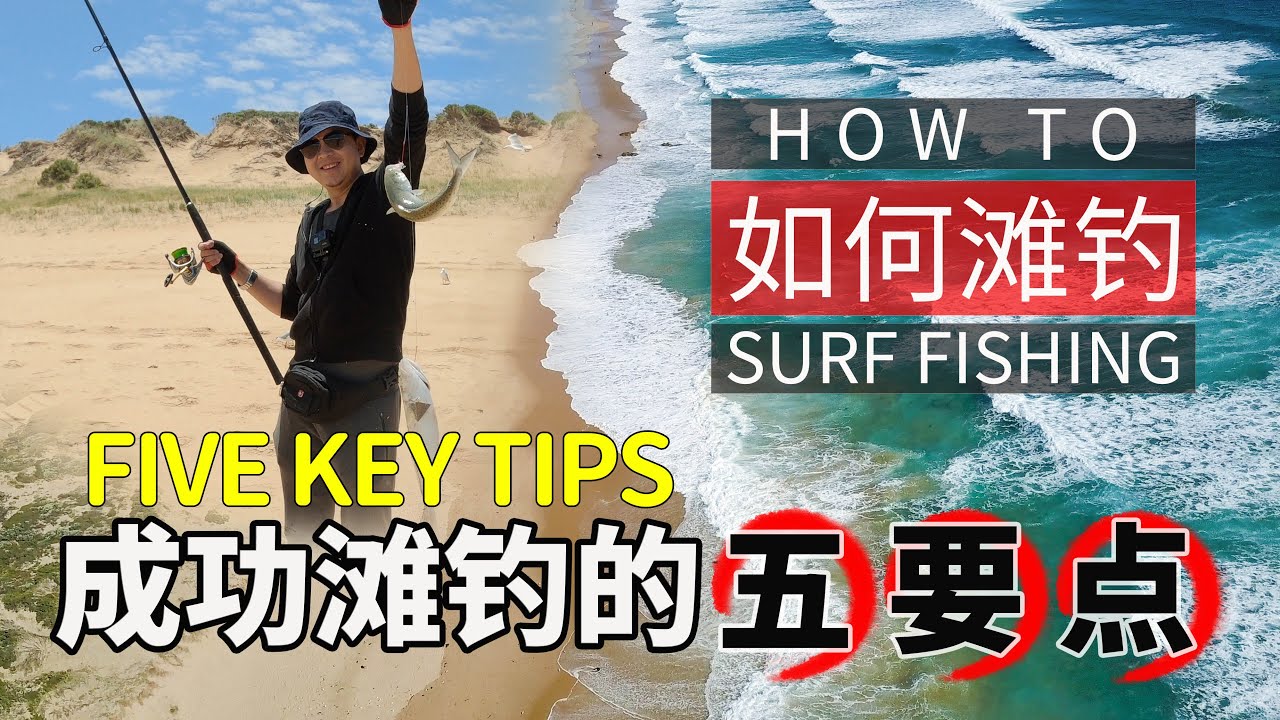 如何沙滩钓鱼？滩钓入门：海滩钓鱼5要素。怎么做好钓鱼计划、选择目标鱼和装备、如何选择钓鱼位置、如何操作鱼竿、什么时间最好钓鱼#BeachFishingTips