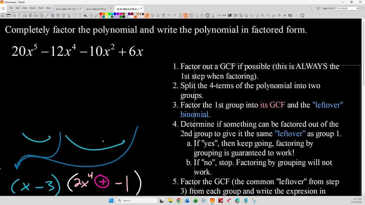 26-01-28[A.6.5 PR 2] Factoring by Grouping