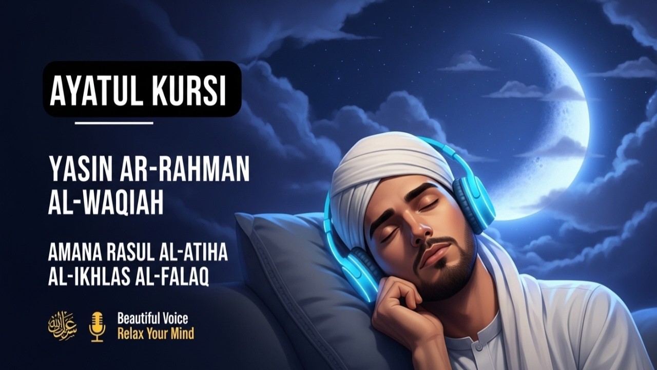 Quran Recitation in A Peaceful Voice | Alfatiha, Ayat Kursi, Yasin, Arrahman, Al Mulk, Al Waqiah