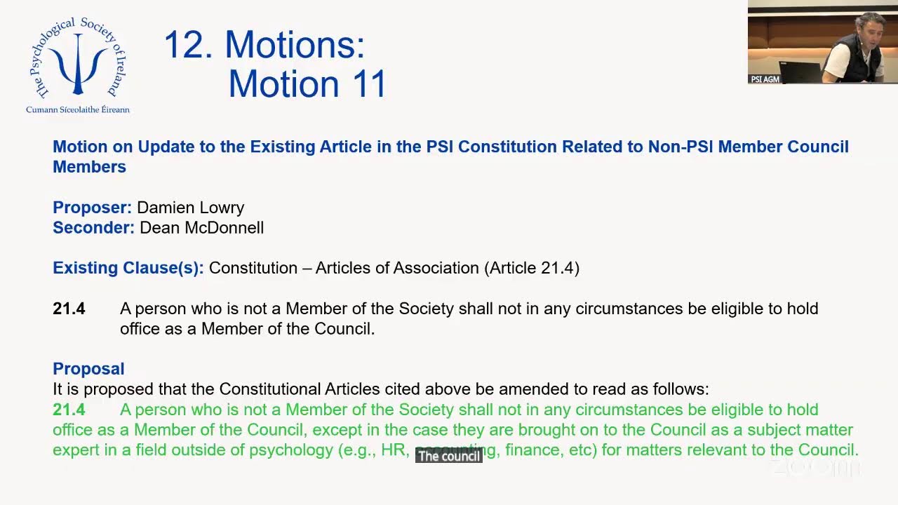 Psychological Society of Ireland AGM