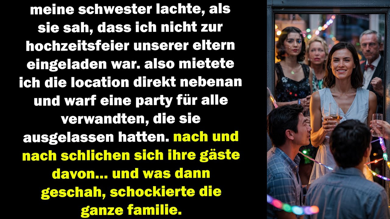 meine eltern luden mich nicht ein – also feierte ich nebenan, und ihre gäste verschwanden einer nach