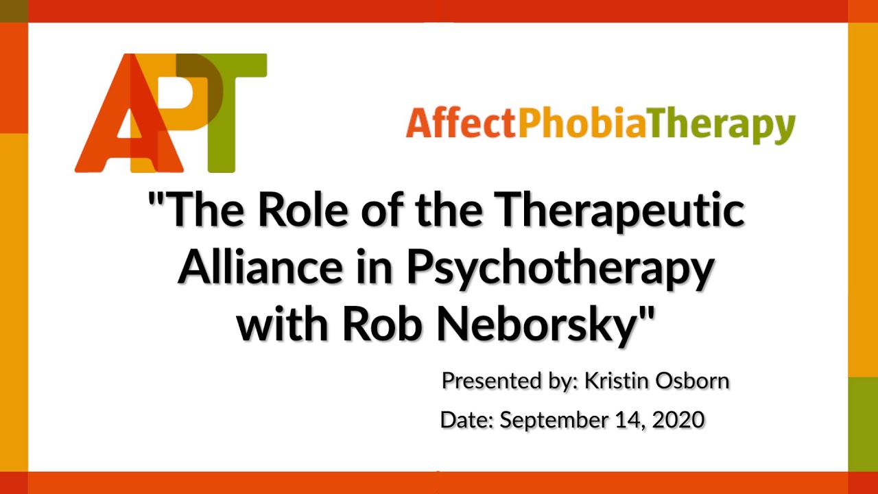 The Role of Therapeutic Alliance in Psychotherapy w/ Rob Neborsky & Kristin Osborn, Therapist Hour