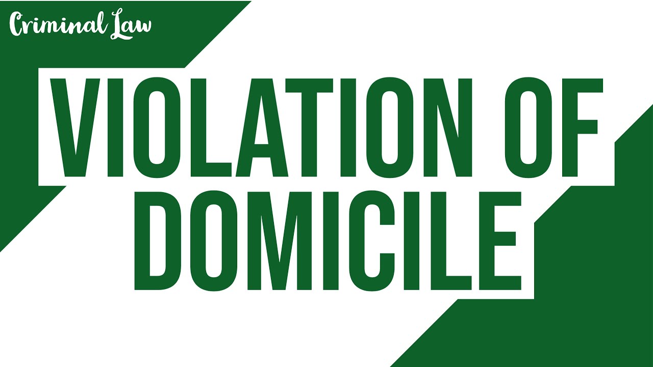 [Article 128] Violation of Domicile; Criminal Law Discussion