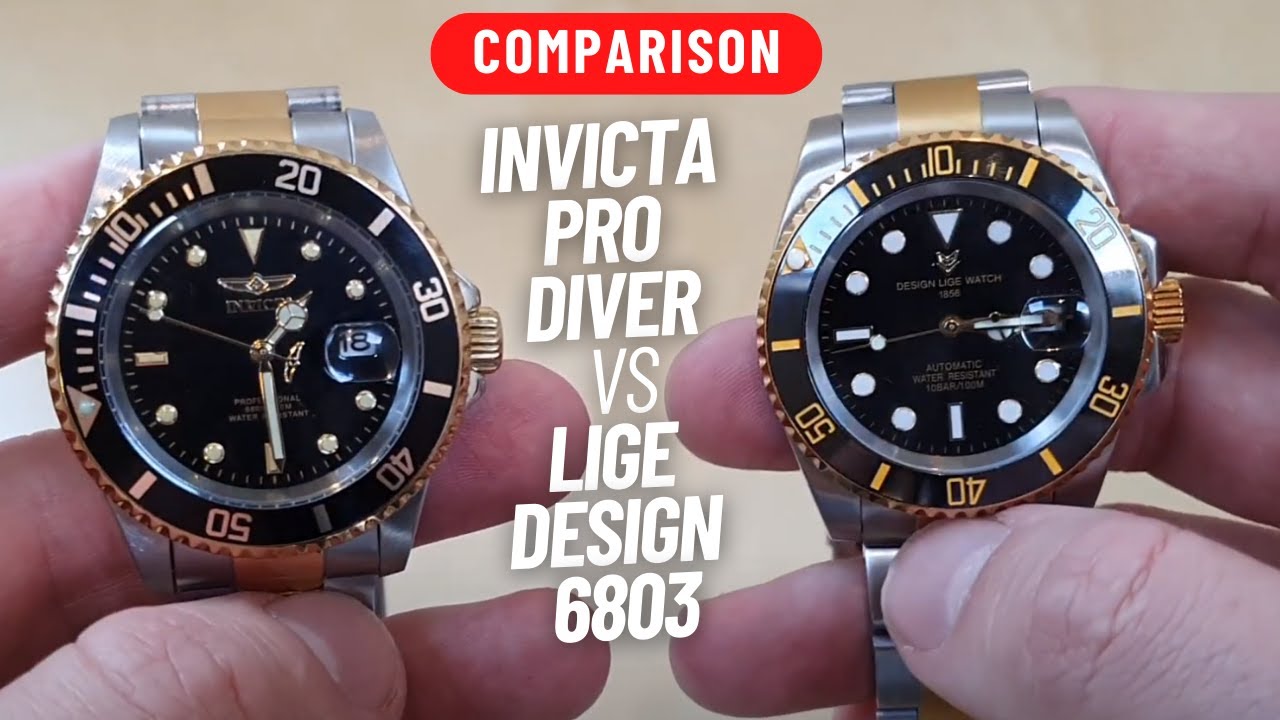 LUXURY DIVER HOMAGE WATCH COMPARISON! INVICTA PRO DIVER VS LIGE DESIGN 6801