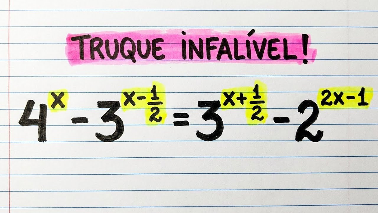 Equação Exponencial com Bases Diferentes! 20 Minutos de Álgebra Pura