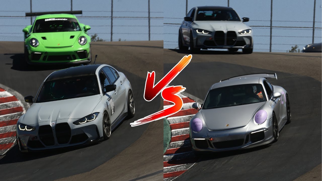 Laguna Seca Lap Battle BMW G80 M3 против Porsche GT3