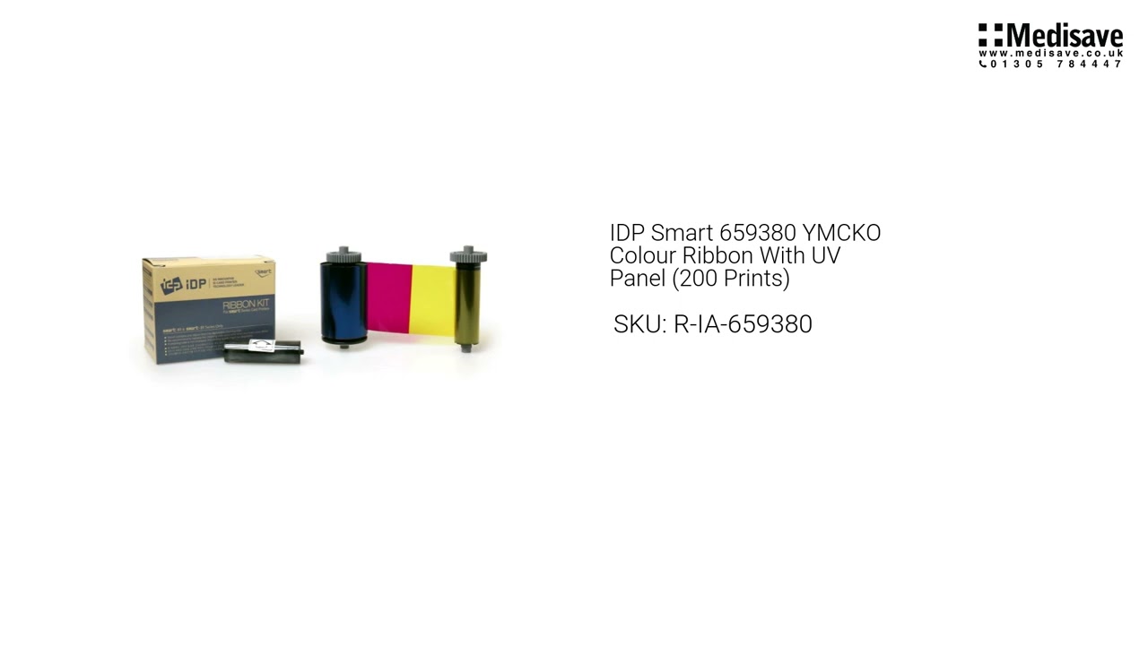 IDP Smart 659380 YMCKO Colour Ribbon With UV Panel 200 Prints R IA 659380