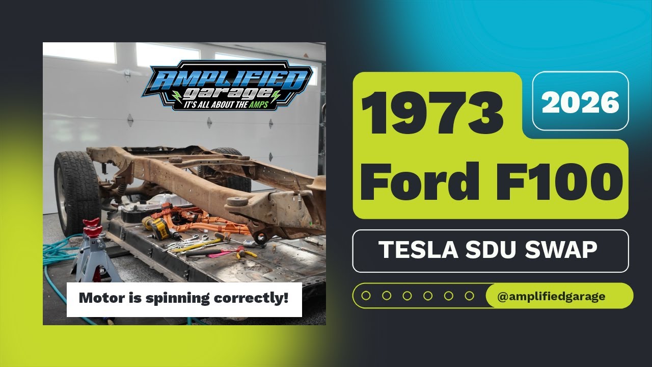 1973 Ford F100 Tesla Swap 11 - Wheels are turning in the correct direction!!