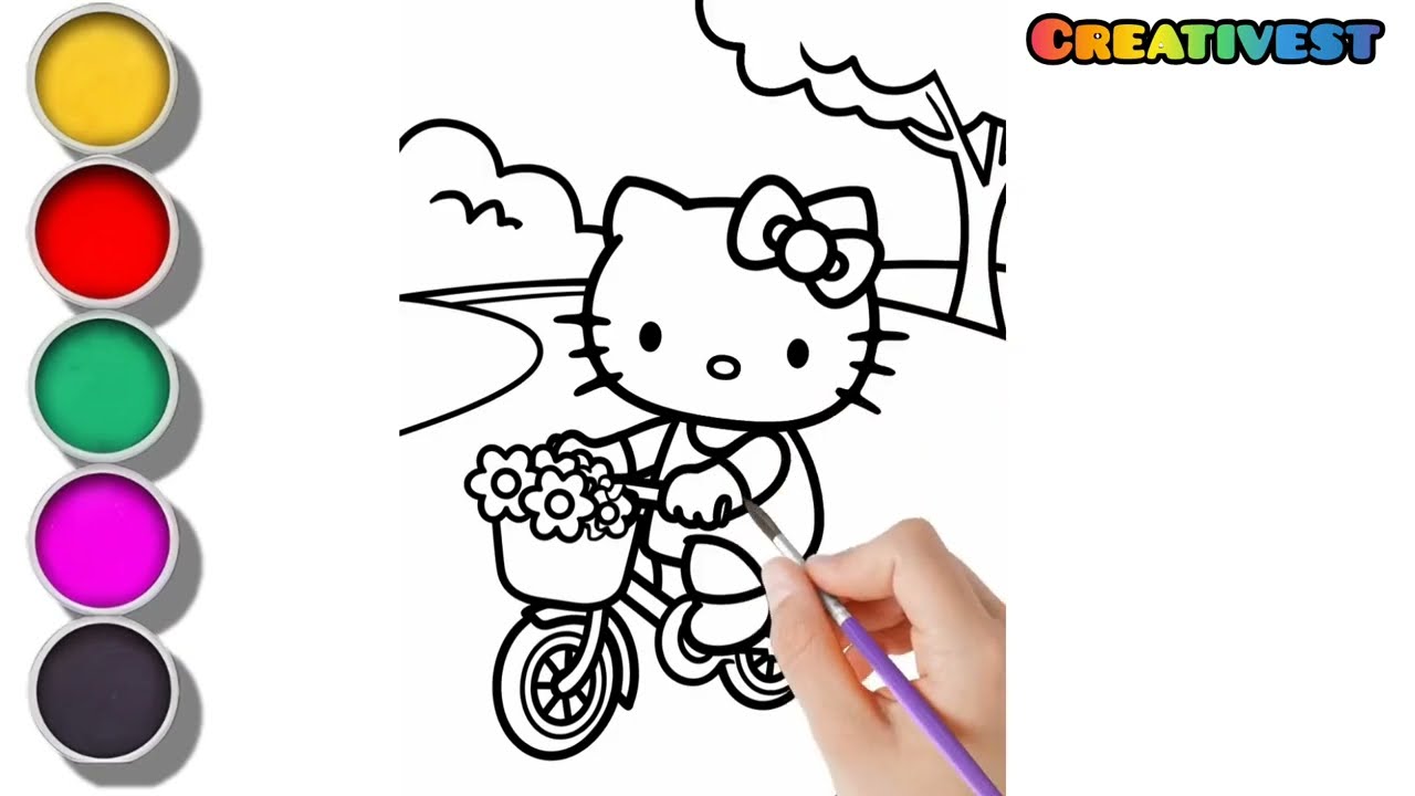 Как нарисовать Hello Kitty для детей и малышей.