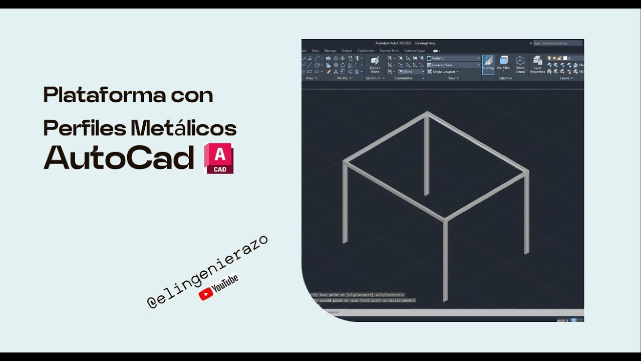 Plataforma con Perfiles Metálicos en AutoCad