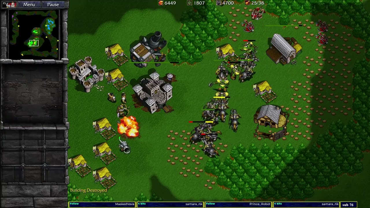 Warcraft 2 Remastered Bridge to Bridge Combat 2v3