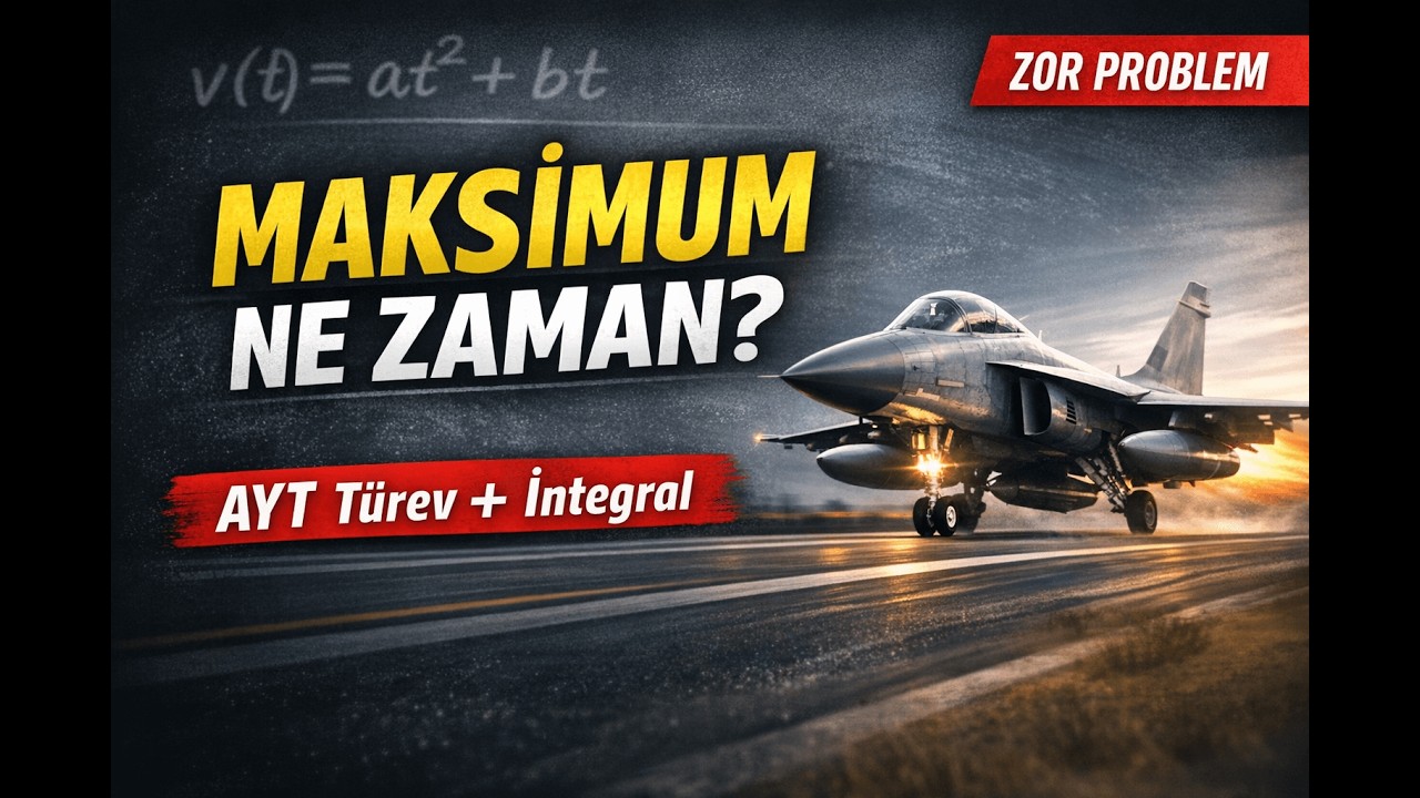 AYT Matematik | Uçak Hızlanması Problemi | Türev + İntegral Parametreli Zor Soru