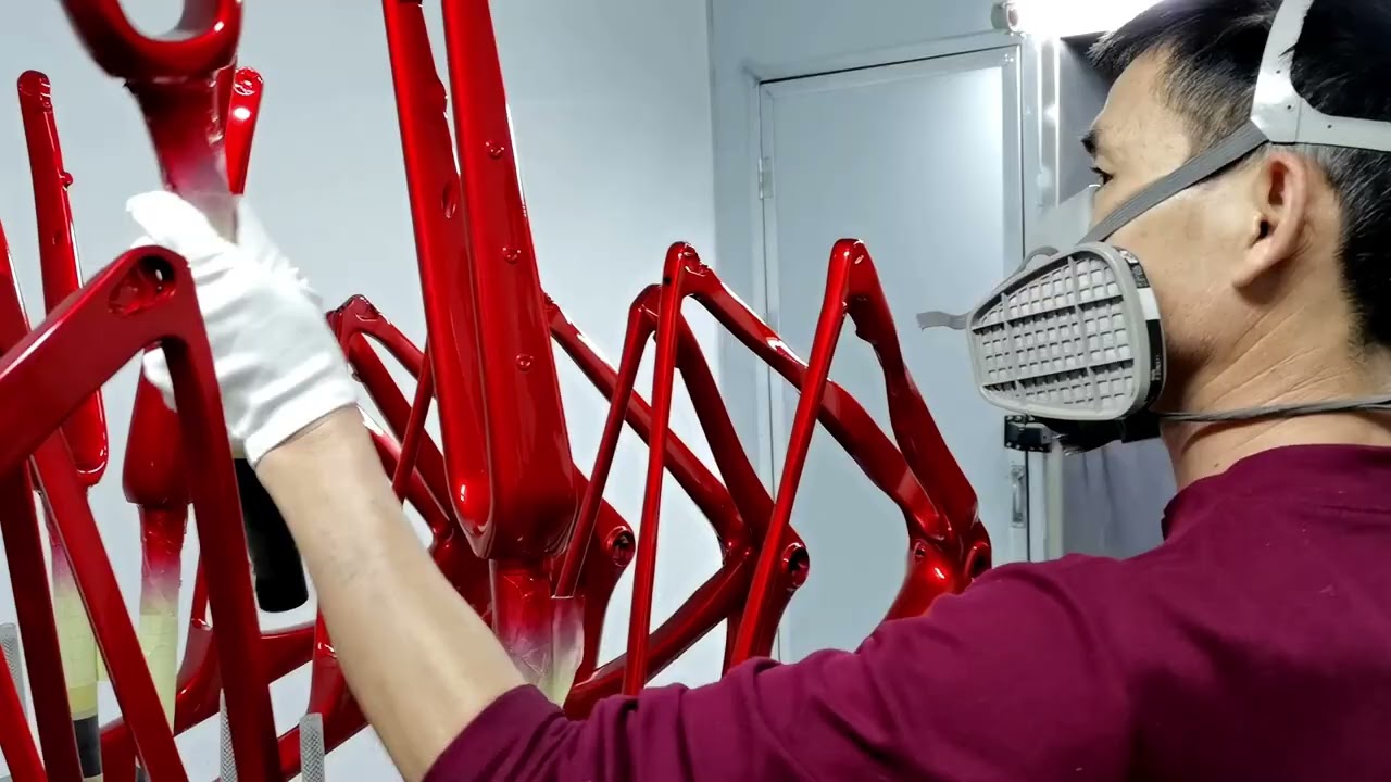ICAN disc brake frame A22 transparent red spraying