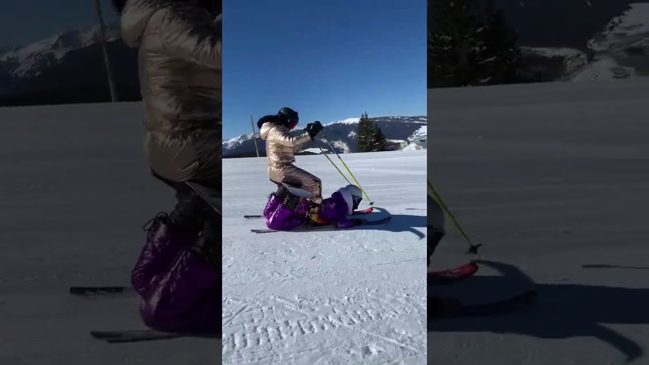 Send this to a friend you want to try this with⛷🏂 #ski #skiing #snowboard #snowboarding #shorts #fyp
