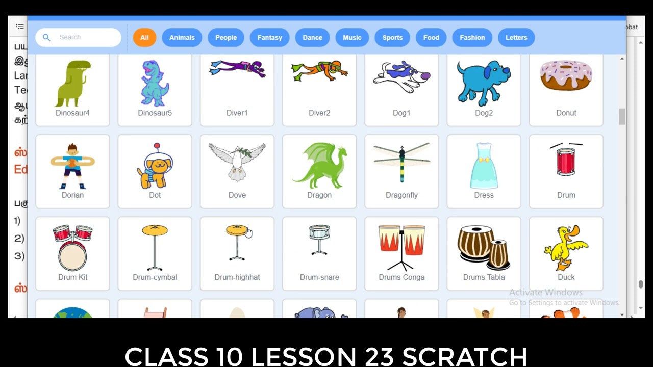 class 10# lesson 23|| scratch# ஸ்க்ராட்ச்# காட்சி தொடர்பியல்