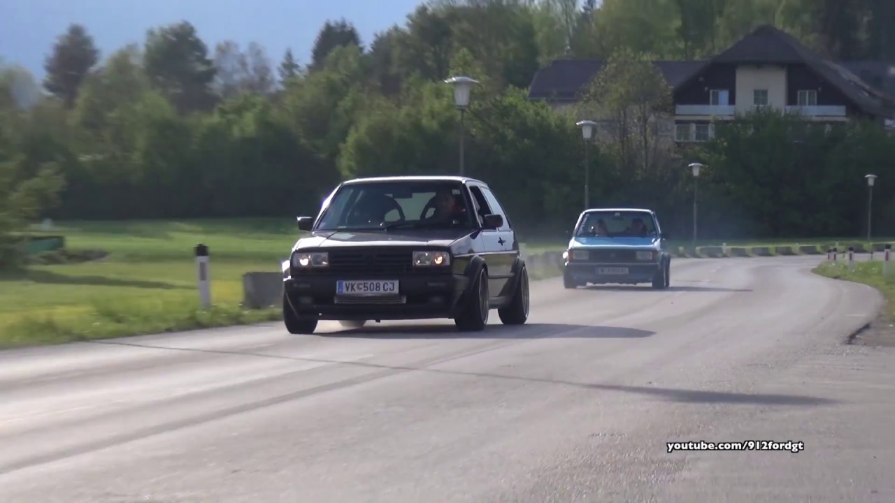 CRAZY VW Golf 2 - Launch, Anti-Lag, Burnout, backfire