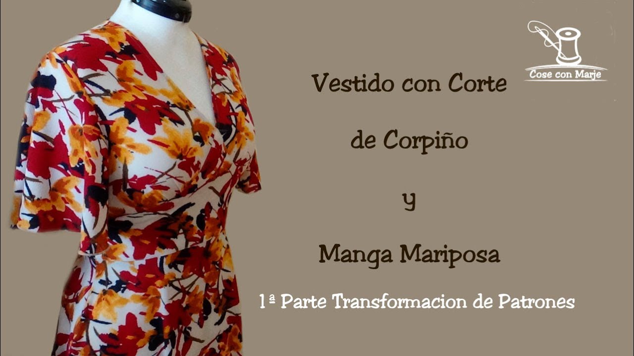 👗Vestido con corpiño y mangas de mariposa 👗Patrones paso a paso 👗Cose con Marje 👗