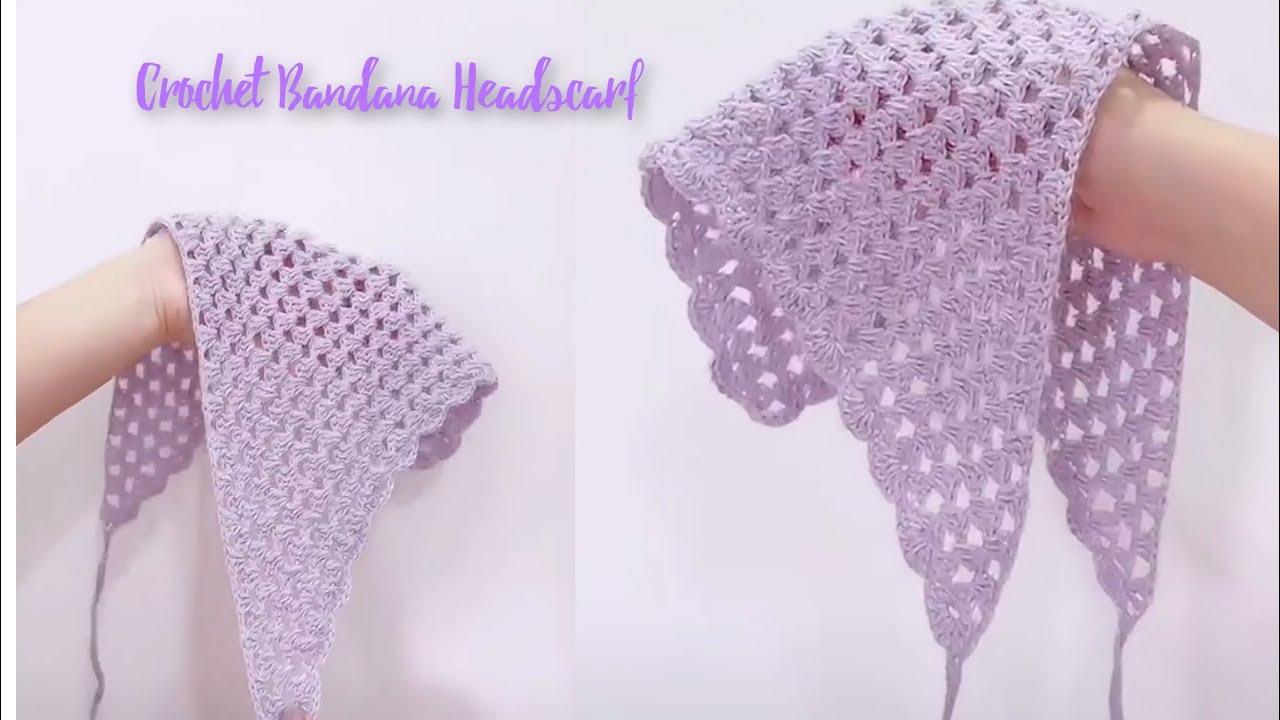 Crochet Bandana Head Kerchief Head Scarf//Full Tutorial Tips 💕