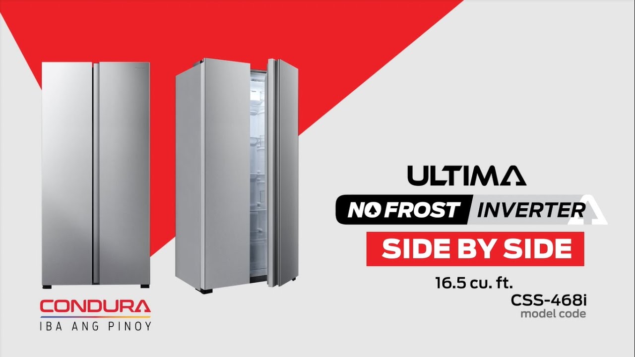 Condura Ultima Side-by-Side Refrigerator Silver I No Frost Inverter Refrigerator