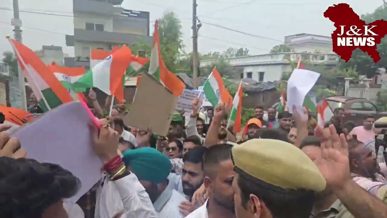 Vishal Chopra Leads NATF Protest at UN Office in Jammu | Raises POJK Human Rights Issue