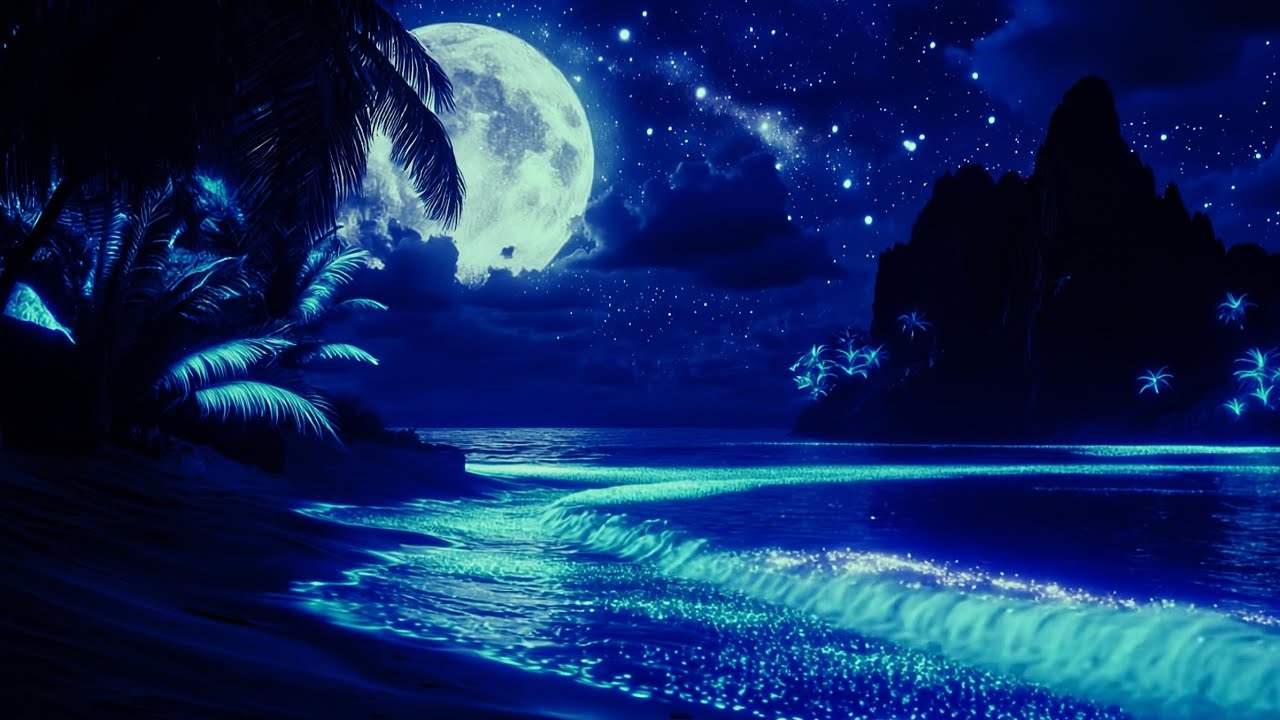 Quiet Ocean at Night | Dark Screen Ambient Sound