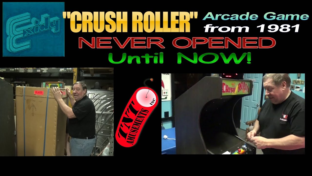 #1007  NEW IN CRATE 1981 CRUSH ROLLER Arcade Video Game UNPACKED! TNT Amusements