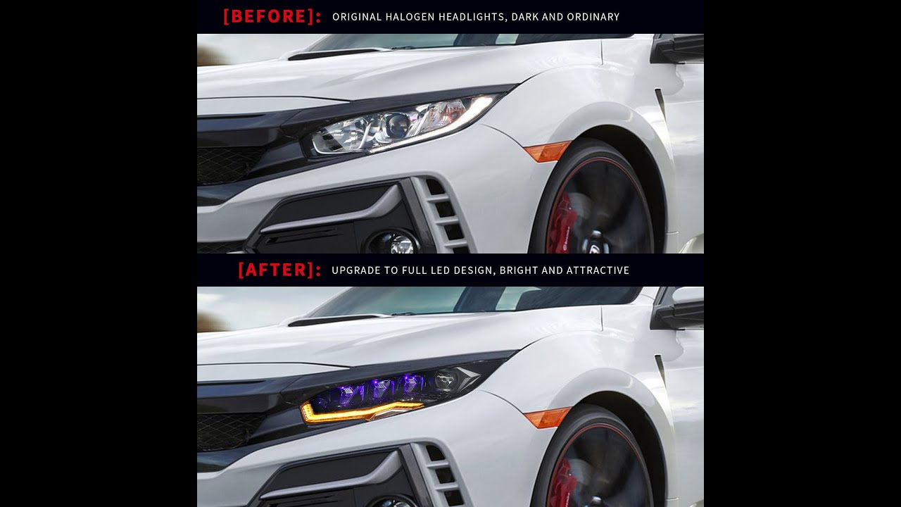 Installation Tutorial:Full LED Headlights Assemblies For 10th Gen Honda Civic 2016-2021