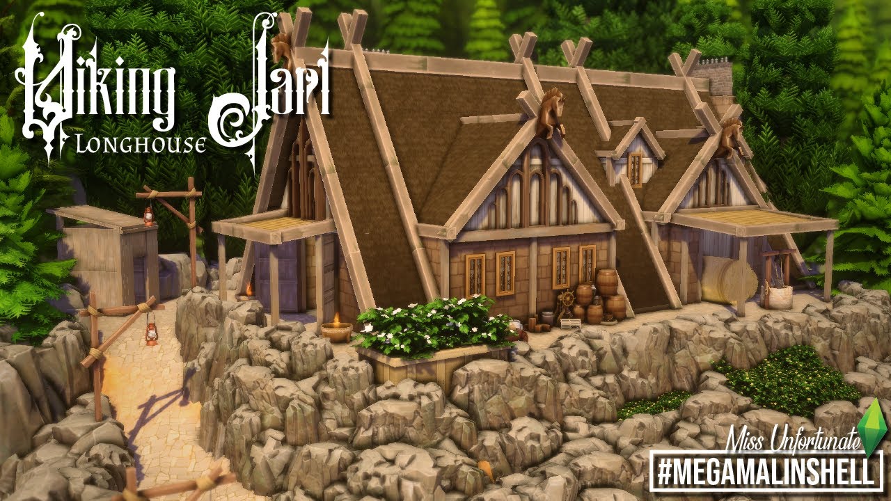 The Viking Jarl Longhouse | #Megamalinshell Challenge | The Sims 4 Speed Build and Tour | NO CC